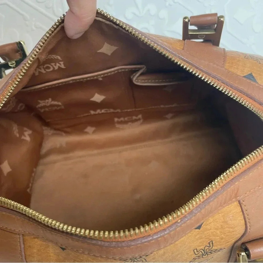 MCMβ Cognac Brown Boston Bag Purse - Picture 13 of 15